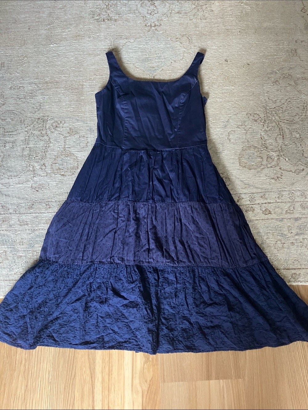 Classic Navy Tiered Summer Dress